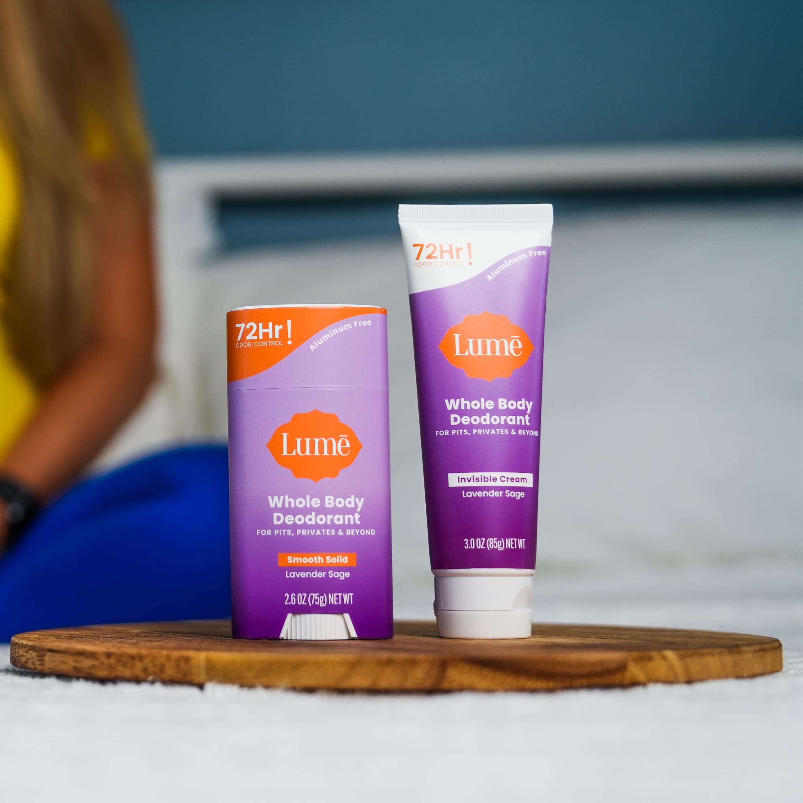 Lume invisible cream being rubbed in for quick absorption.