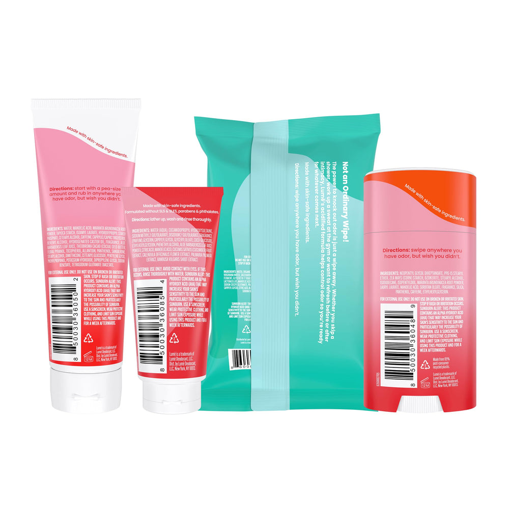 Lume Invisible Cream Tube Deodorant with Peony Rose scent for discreet protection.