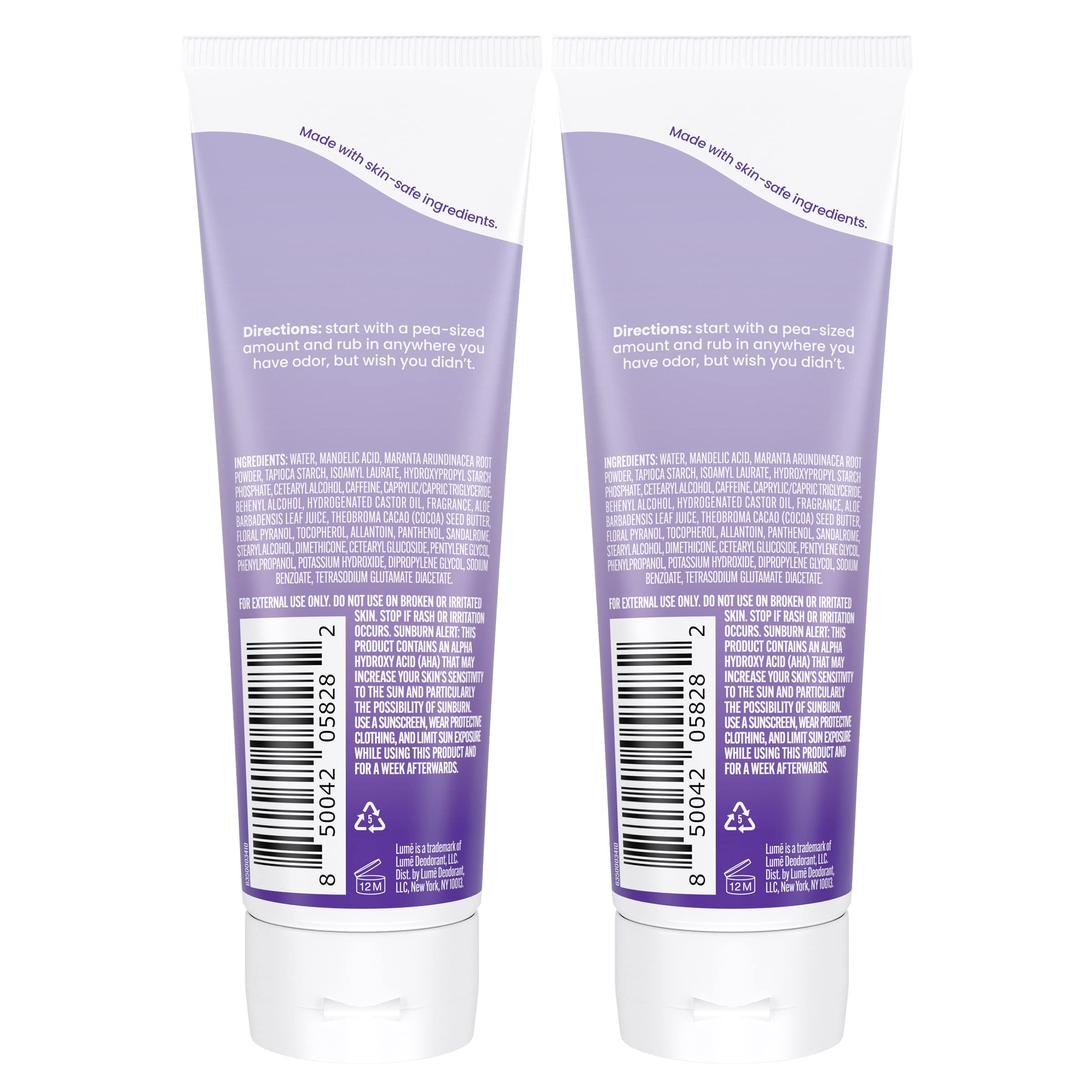 Lume invisible cream-tube dispense showing quick absorption and a smooth finish.
