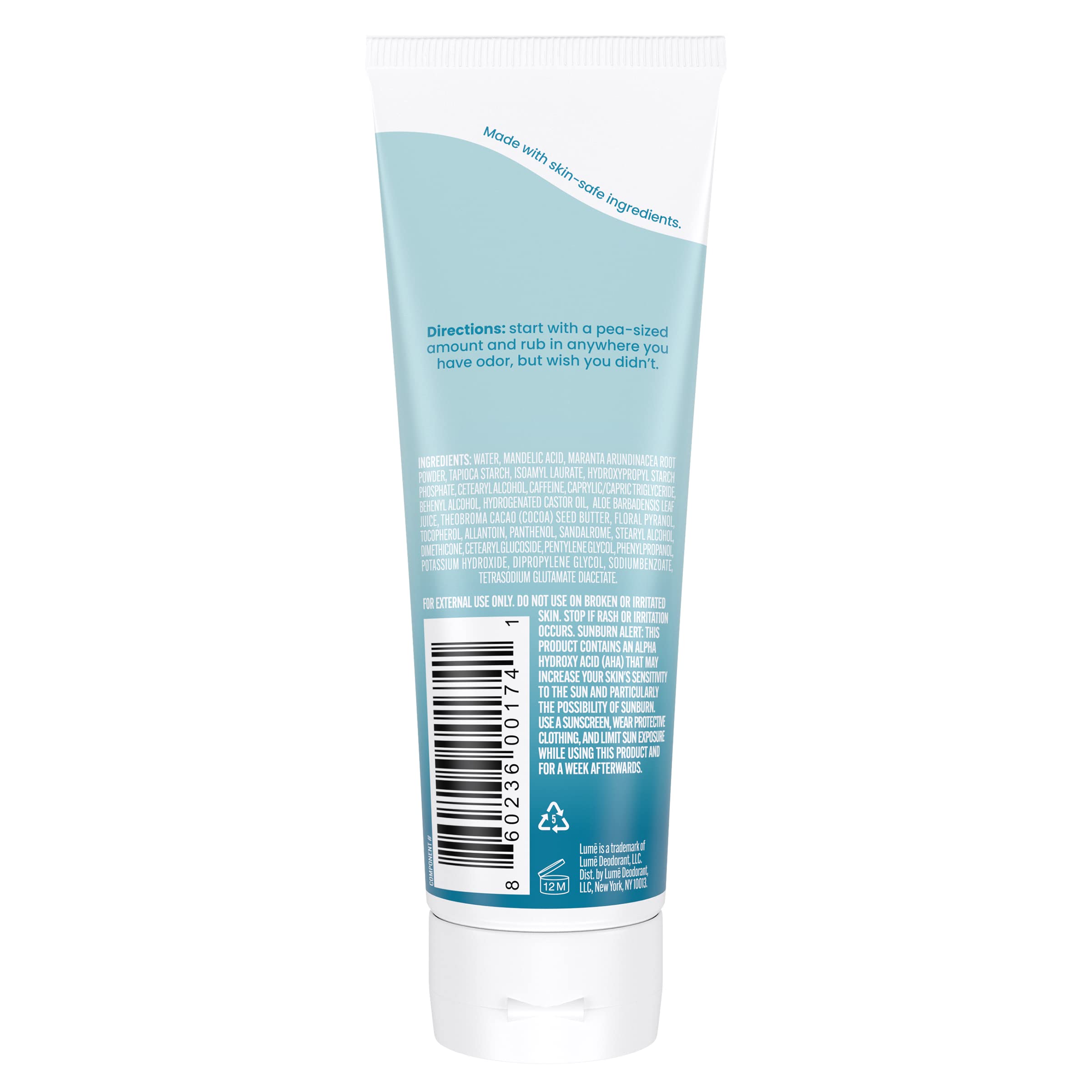 Lume Invisible Cream tube texture closeup highlighting creamy, skin-friendly formula