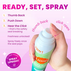 Lume Invisible Spray mini bottle, ideal travel companion.