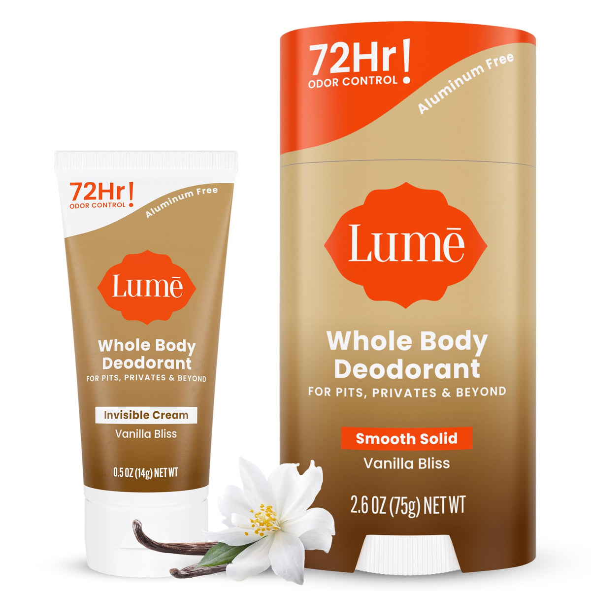 Lume mini tube of Vanilla Bliss for portable odor control.
