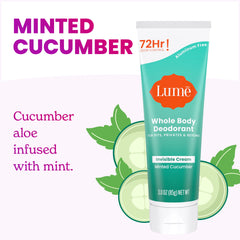 LUME invisible cream texture close-up highlights easy rub-in application.