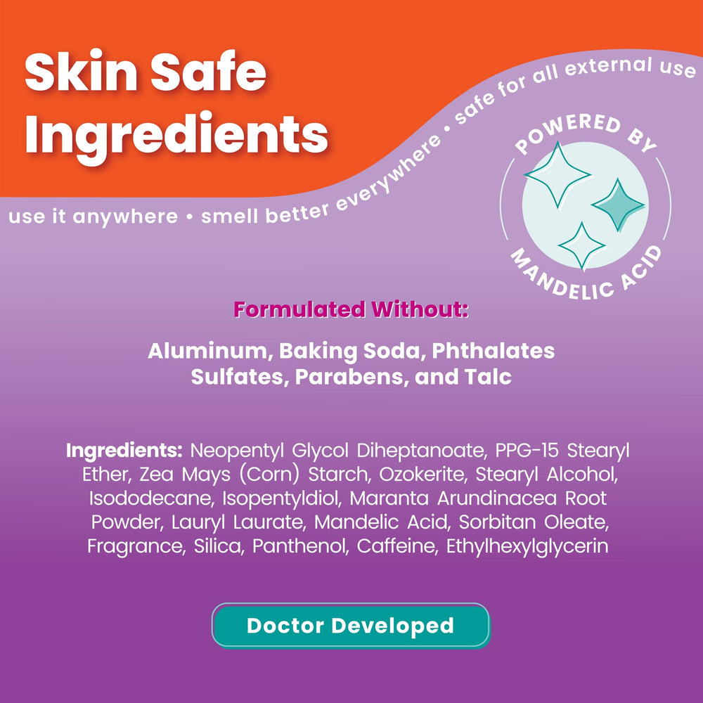 Lume 72-hour odor control demonstrated on skin.