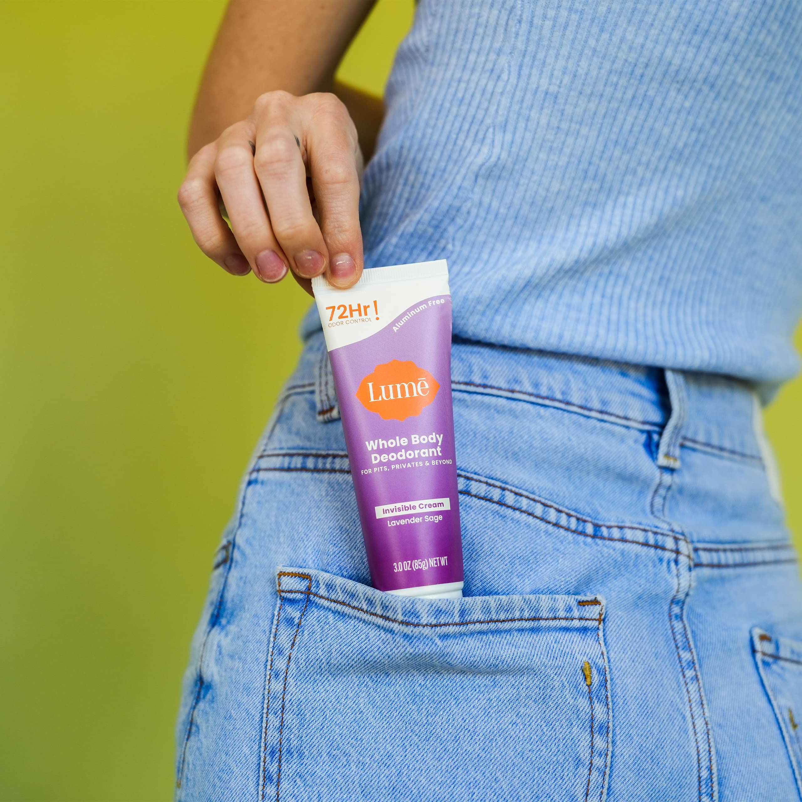 Lume odor-control coverage for pits, feet, and beyond.