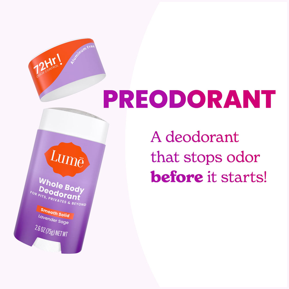 Lume pack of 2 Lavender Sage deodorant for value.
