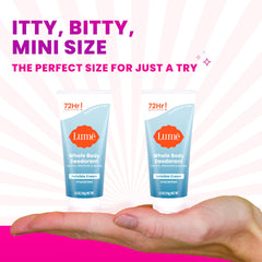Two-pack trial size deodorant shown for travel and convenience.