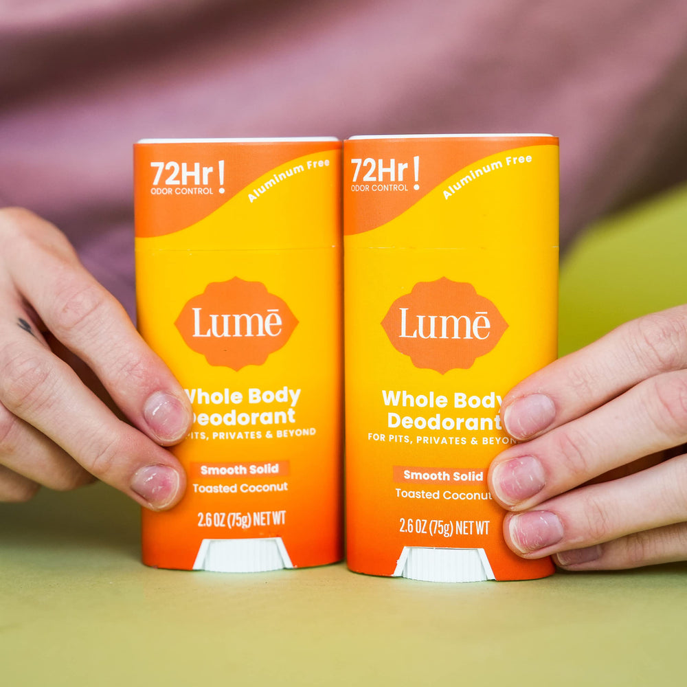 Lume packaging back-view highlights product name and key benefits at a glance.