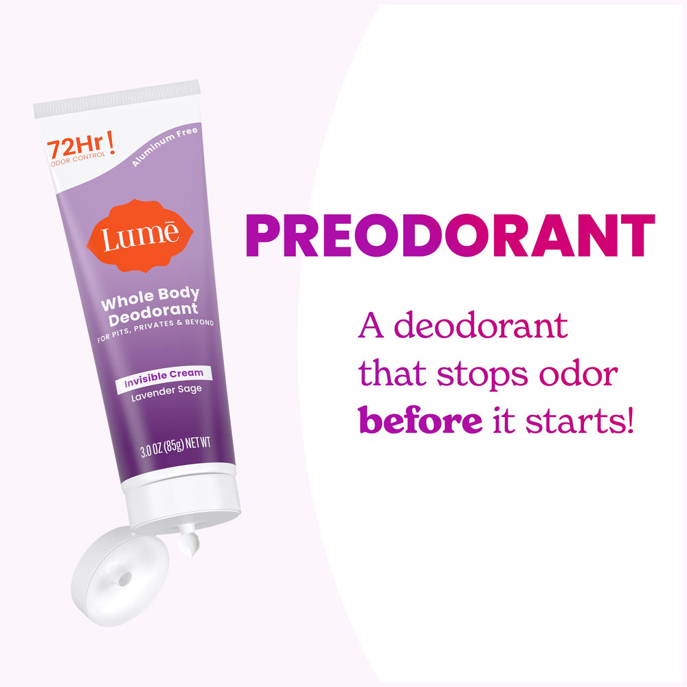 Lume skin-tone evening claim suggests gentle exfoliation for a more even look.
