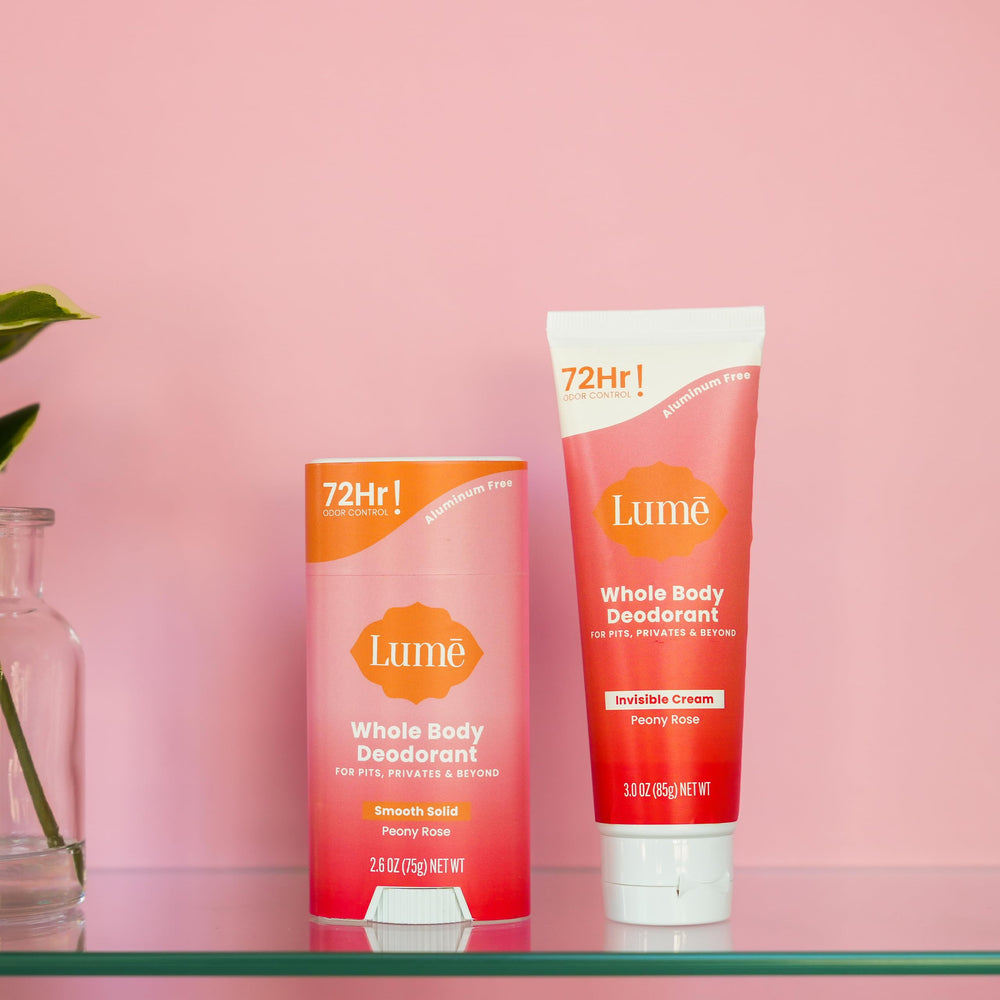 Lume solid-stick application proves travel-friendly odor protection.