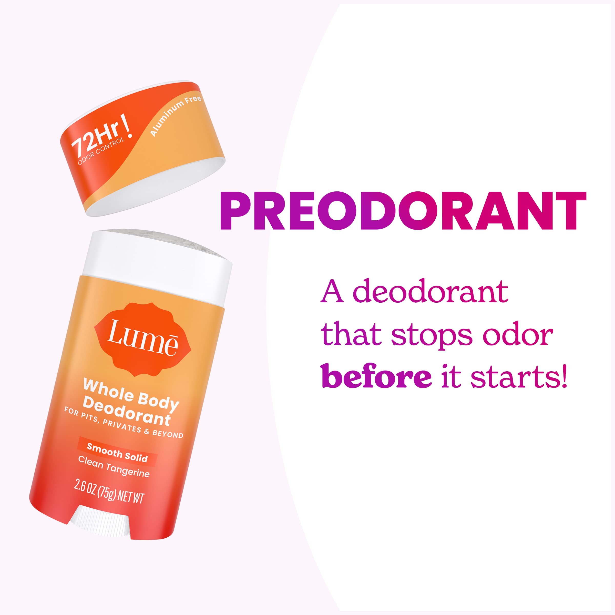 Lume three-pack packaging offers travel-friendly odor control solution.