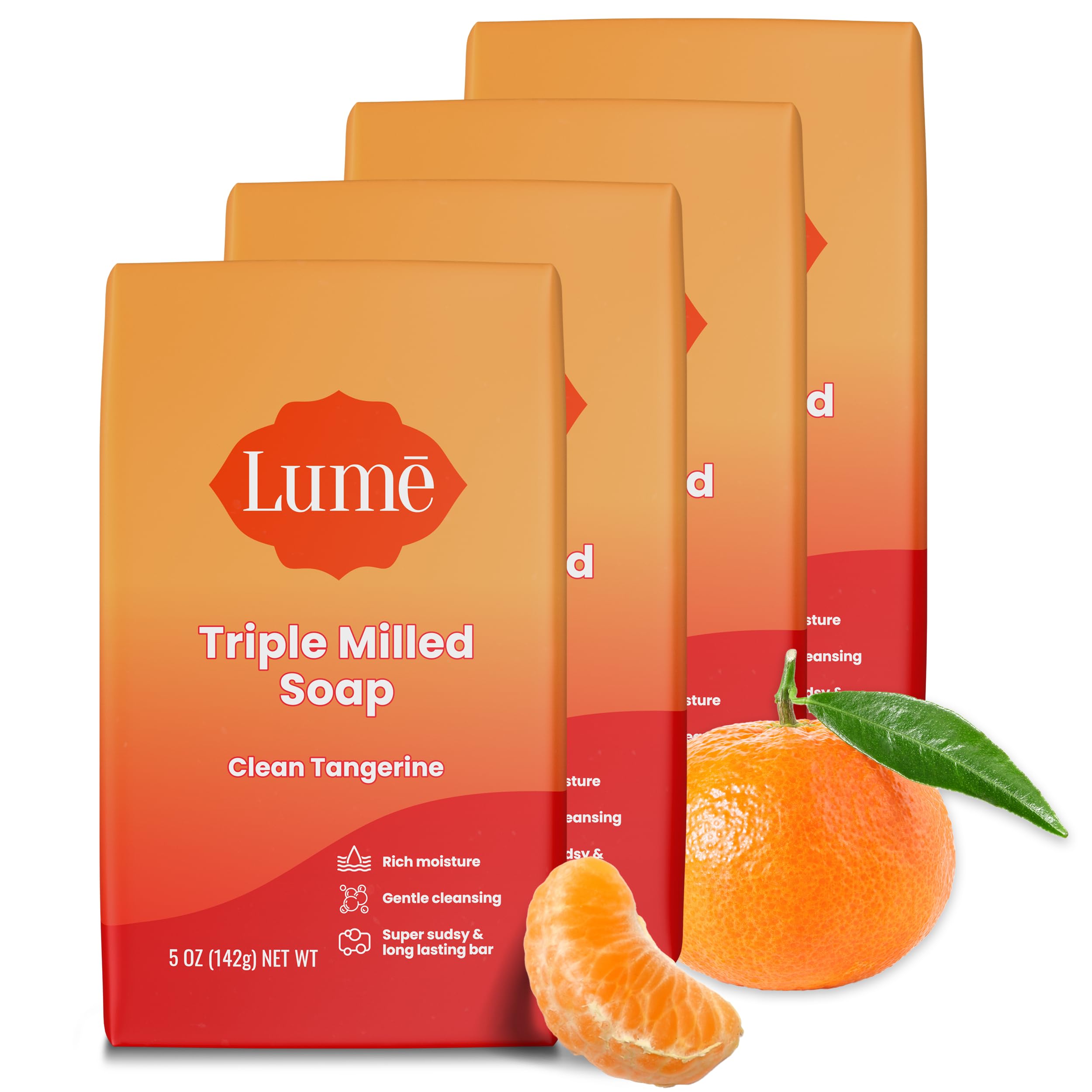 Lume triple milled bar soap with rich-moisture delivers gentle daily cleansing.