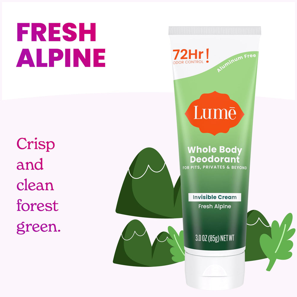 Lume underarm odor control application demonstrating versatile use.