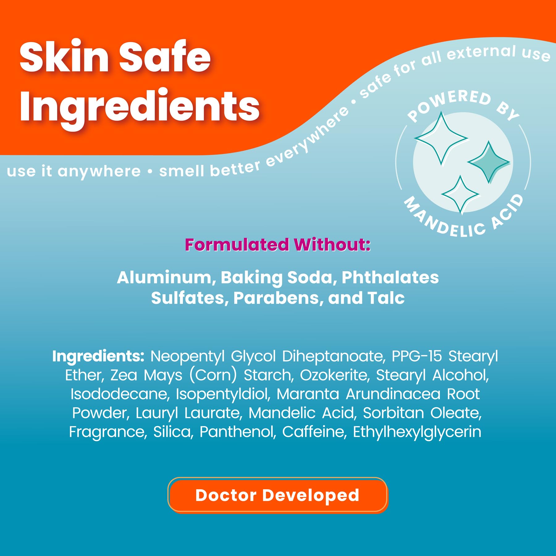 Lume Unscented Deodorant Stick closeup shows scent-free, skin-safe odor protection
