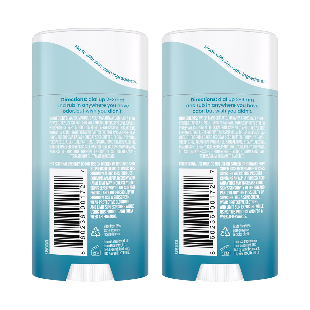 Close-up of Lume application stick for a quick, long-lasting swipe.