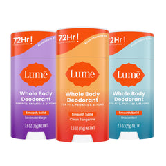 Lume Whole Body Deodorant Clean Tangerine stick showing bright scent and all-day odor control.