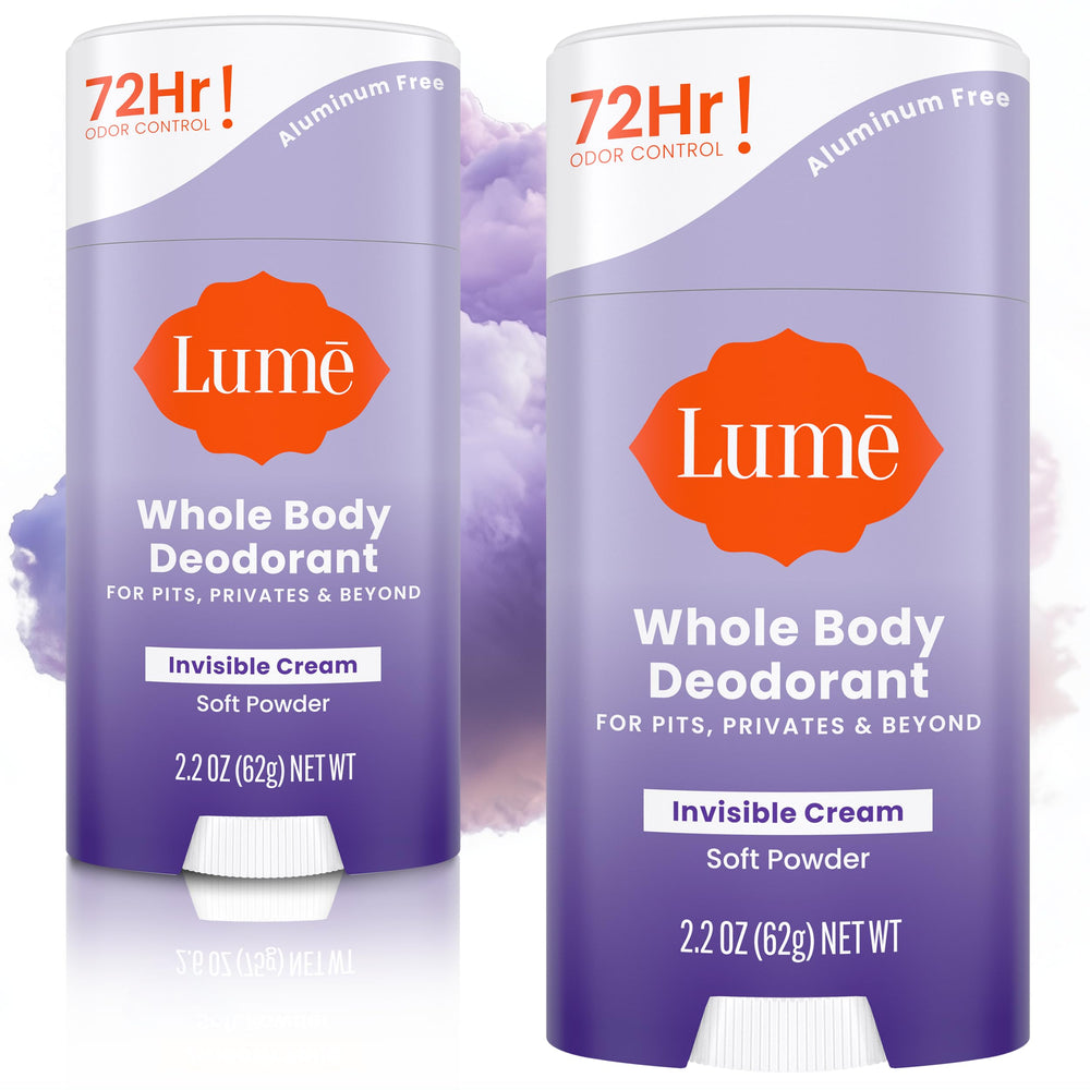 Lume whole body deodorant two-pack for versatile odor control.