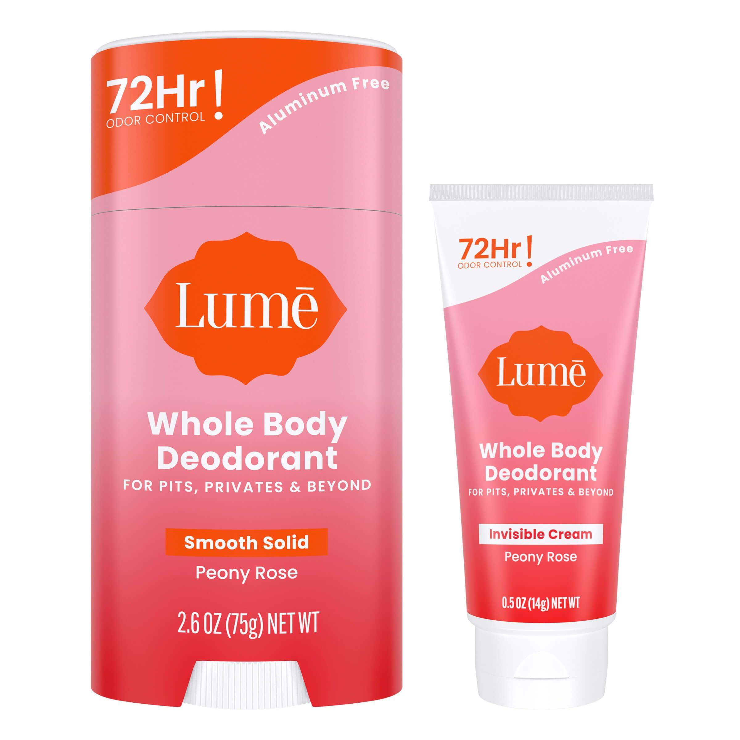 Lume Invisible Cream Tube Mini for quick, long-lasting odor control on skin.