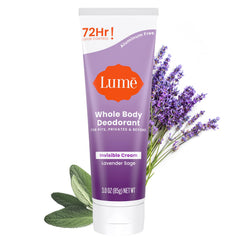 Lume Whole Body Deodorant invisible cream tube for all-day odor control.