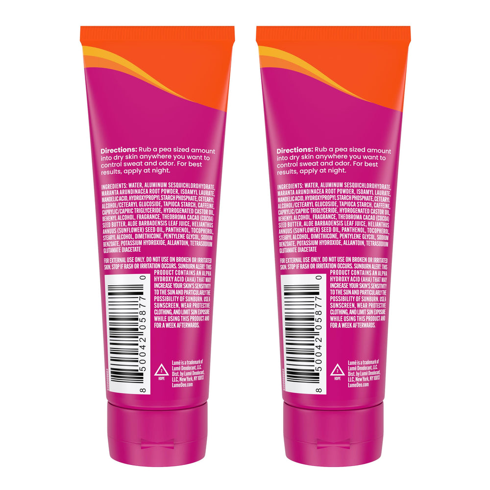 Lume 2-pack packaging close-up indicating extended odor and sweat protection