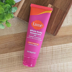 Lume pea-sized amount applied to underarm for subtle protection