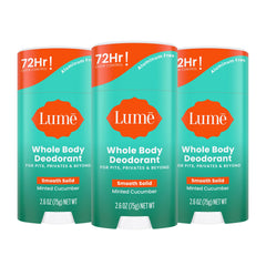 Lume Minted Cucumber deodorant solid stick for all-day odor control