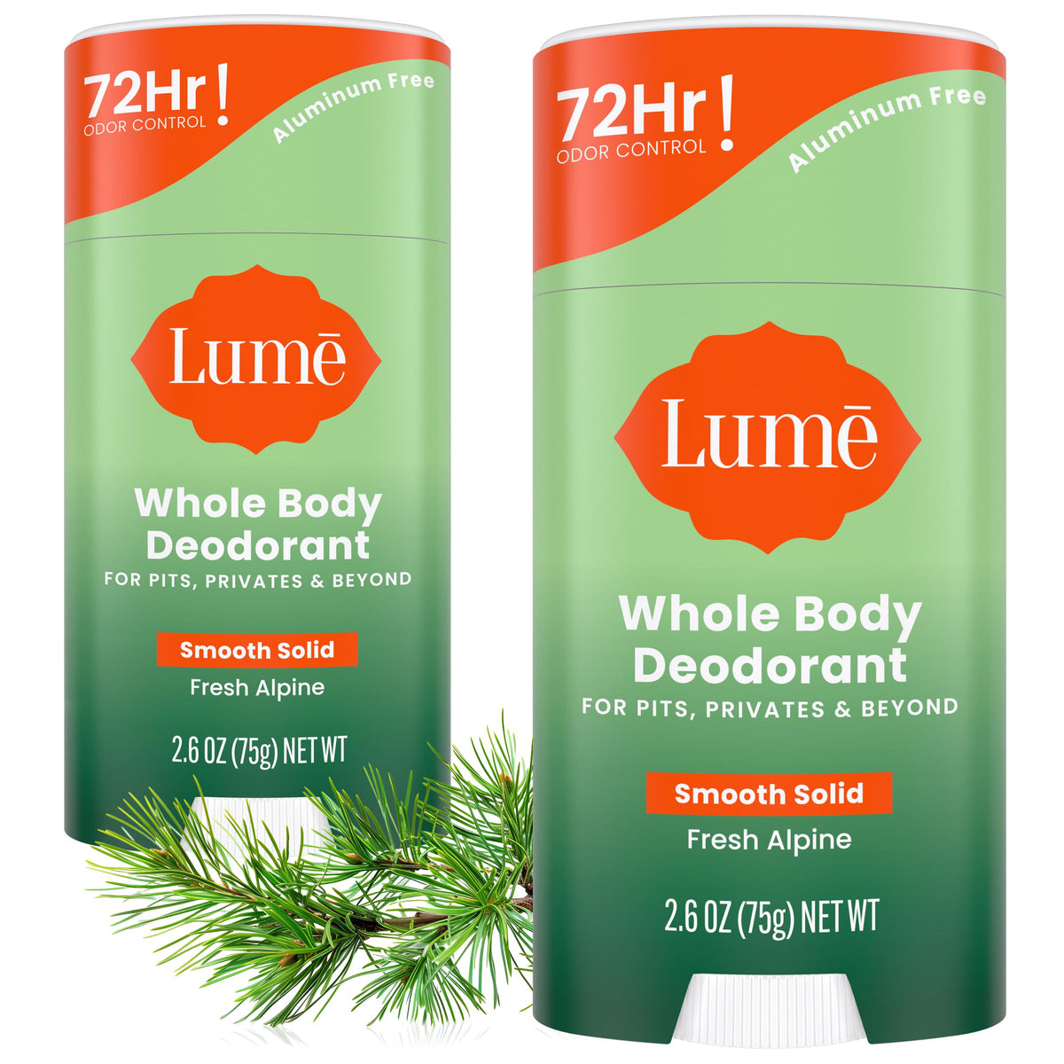 Lume smooth solid stick deodorant for all-day odor control.