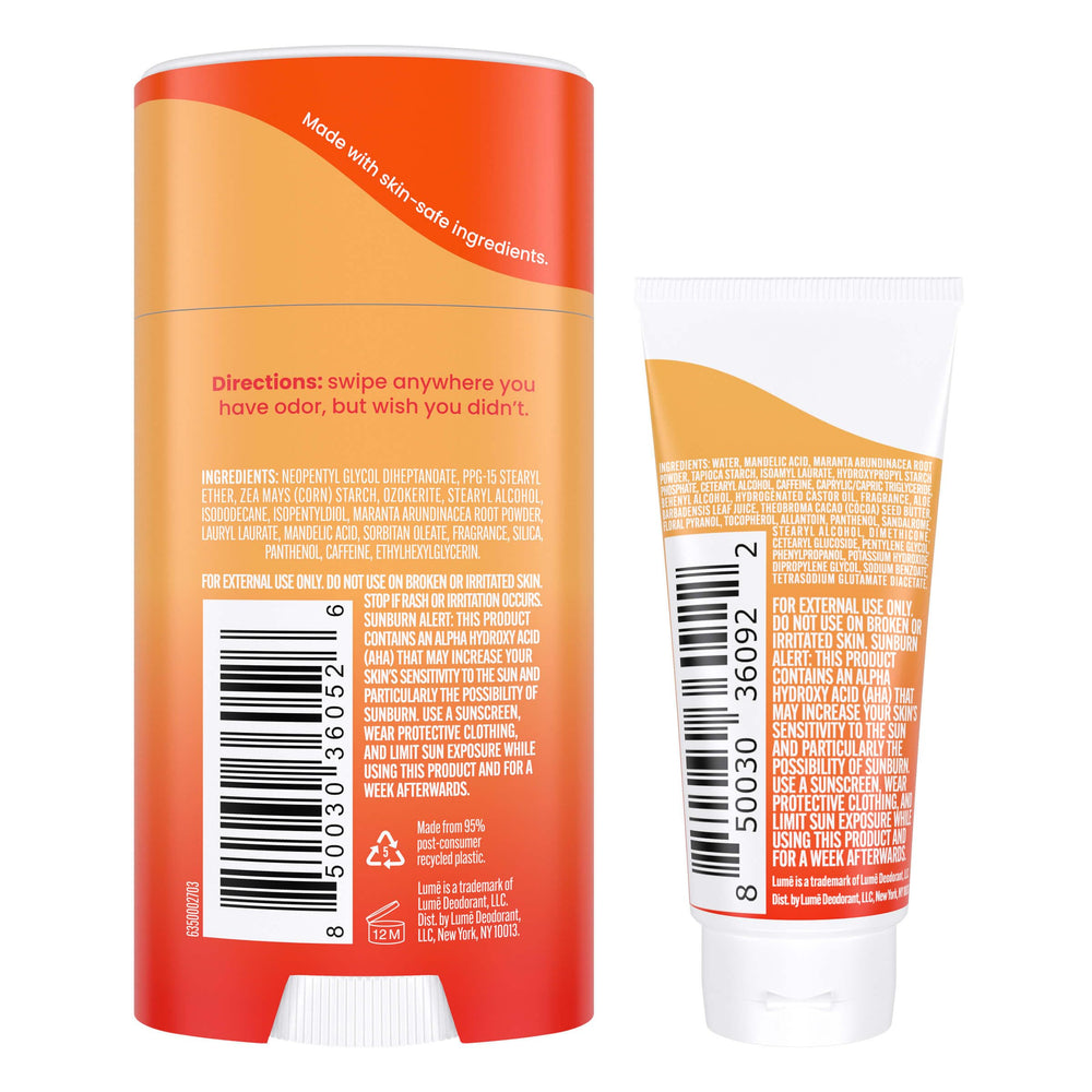 Lume solid stick bundle in packaging demonstrates versatile odor control.
