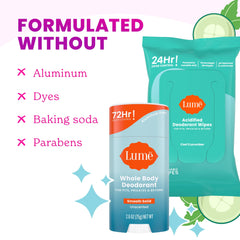 Lume wipes close-up showing towelettes for quick odor refresh
