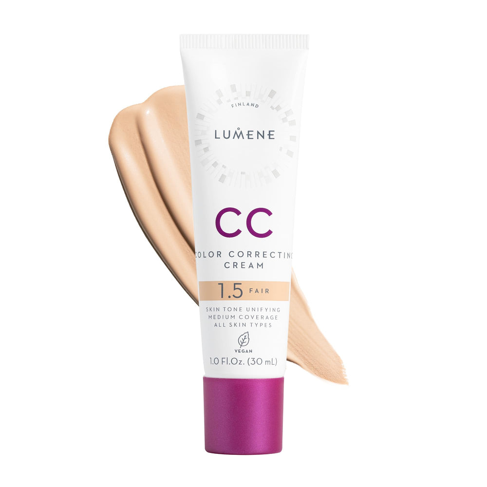 Lumene Color Correcting CC Cream bottle reduces redness for an even complexion.