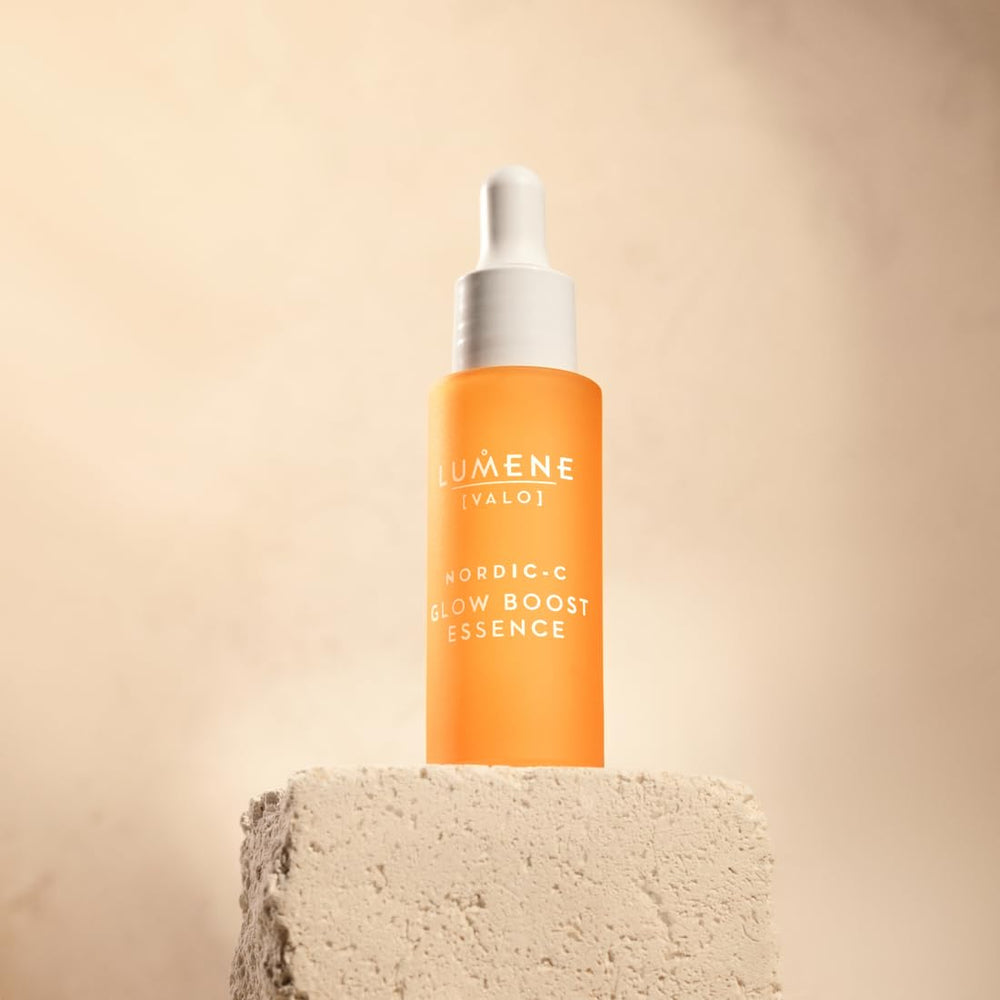 Lumene serum texture close-up showing smooth, lightweight hydration ready to apply.