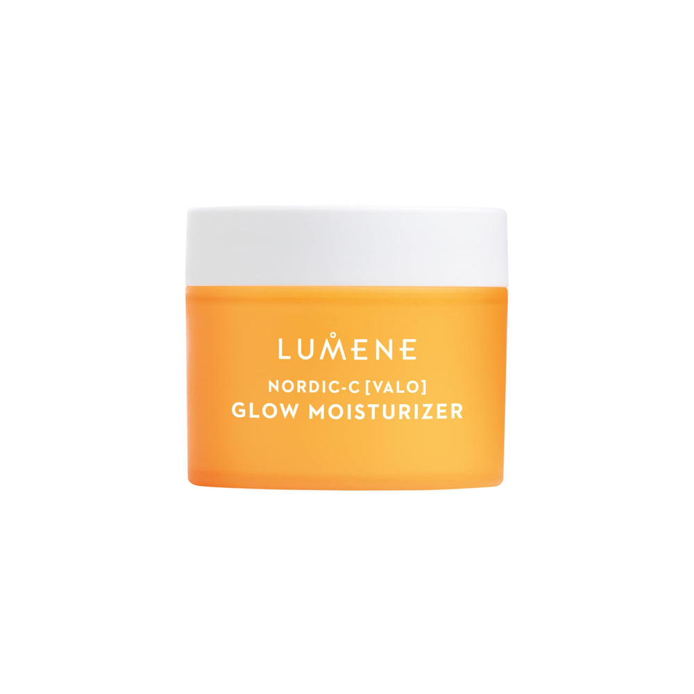 Lumene Nordic-C Valo Glow bottle close-up showing hydration and radiance