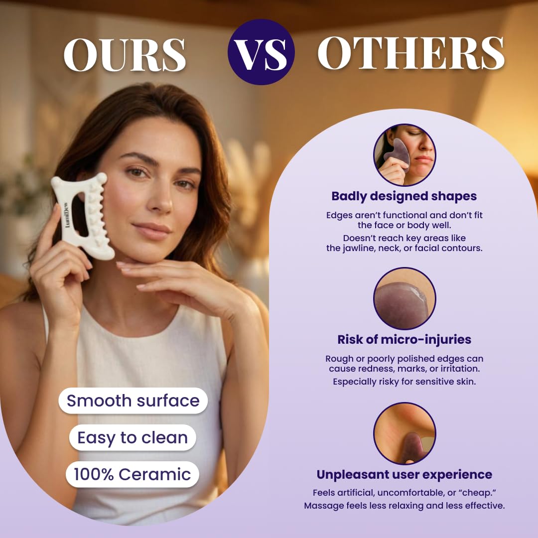 LumiDew gua sha with serums to boost absorption and hydration for healthier skin.