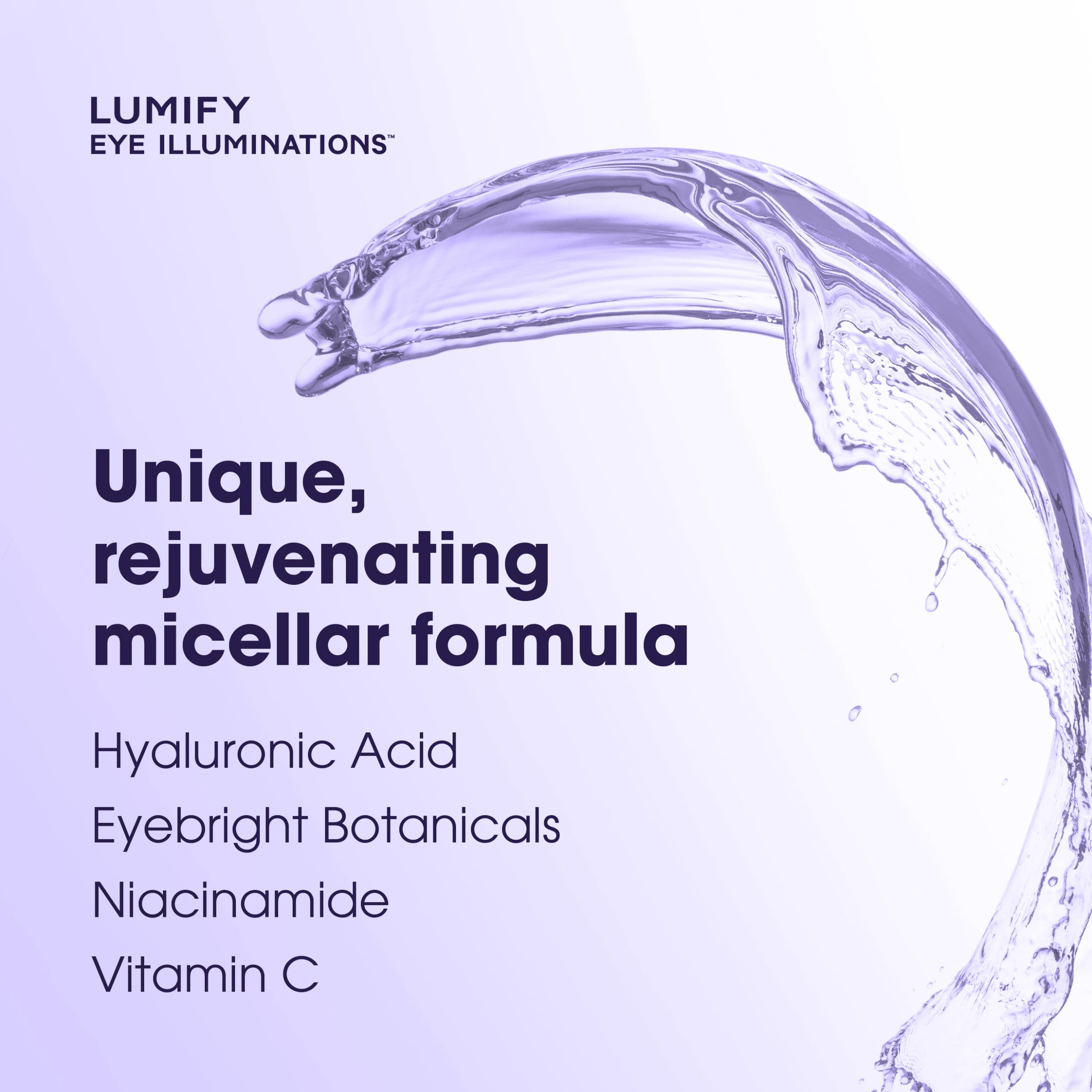 LUMIFY, aplicación suave en ojos para desmaquillar sin irritación.