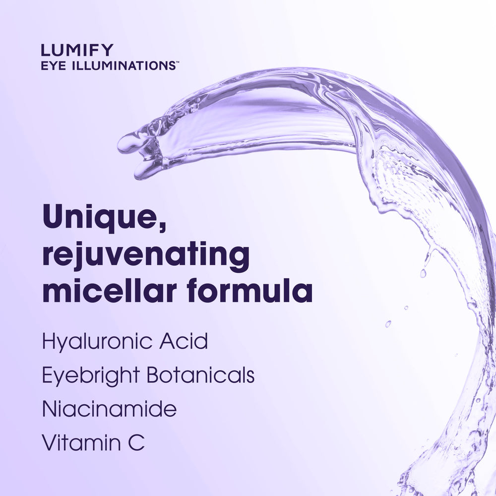 LUMIFY, aplicación suave en ojos para desmaquillar sin irritación.
