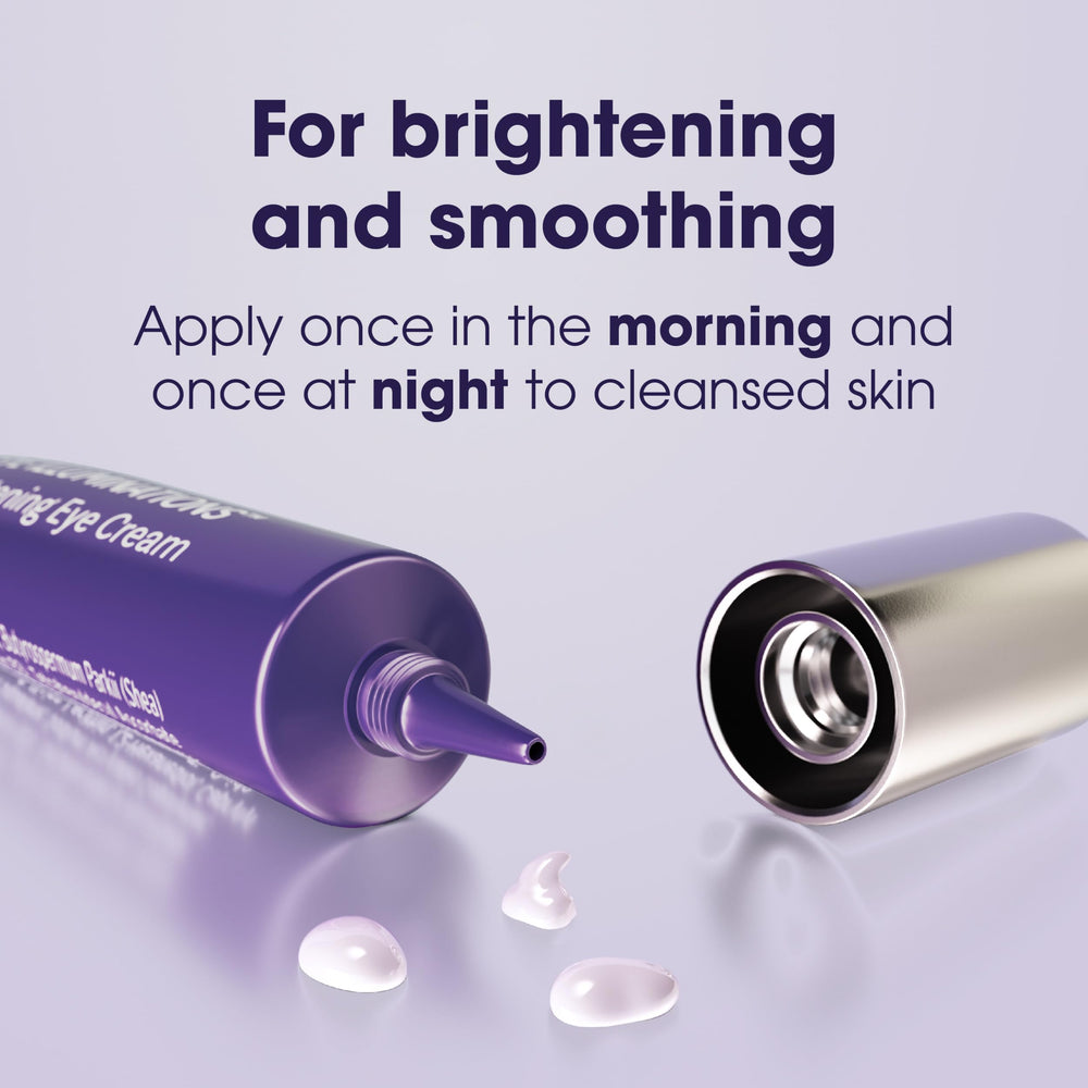 Glow after application signals potential brightening and hydration around the eye.