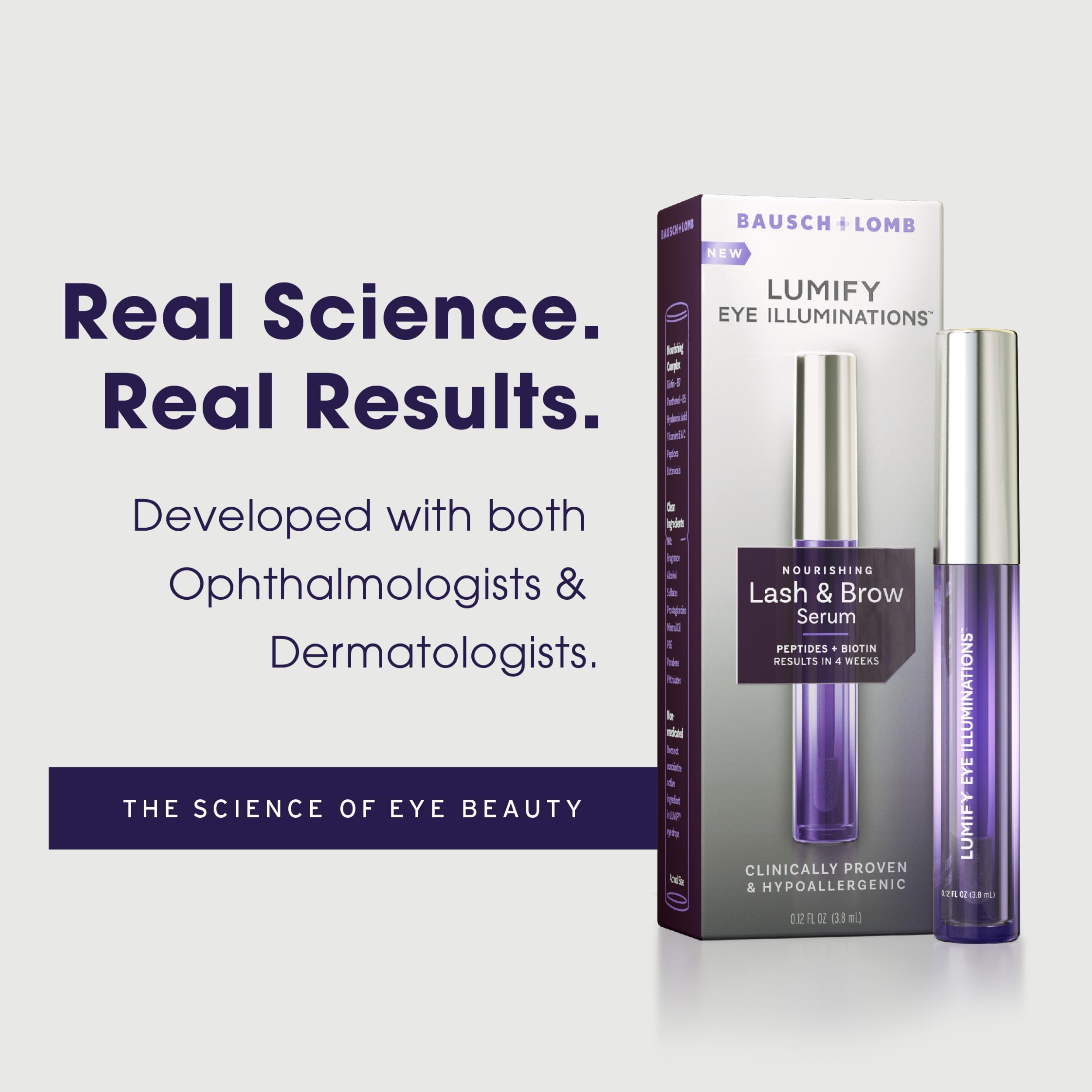 Label highlights fragrance-free hypoallergenic formula for sensitive eye areas.