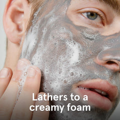Lumin Charcoal Face Wash texture closeup with creamy lather
