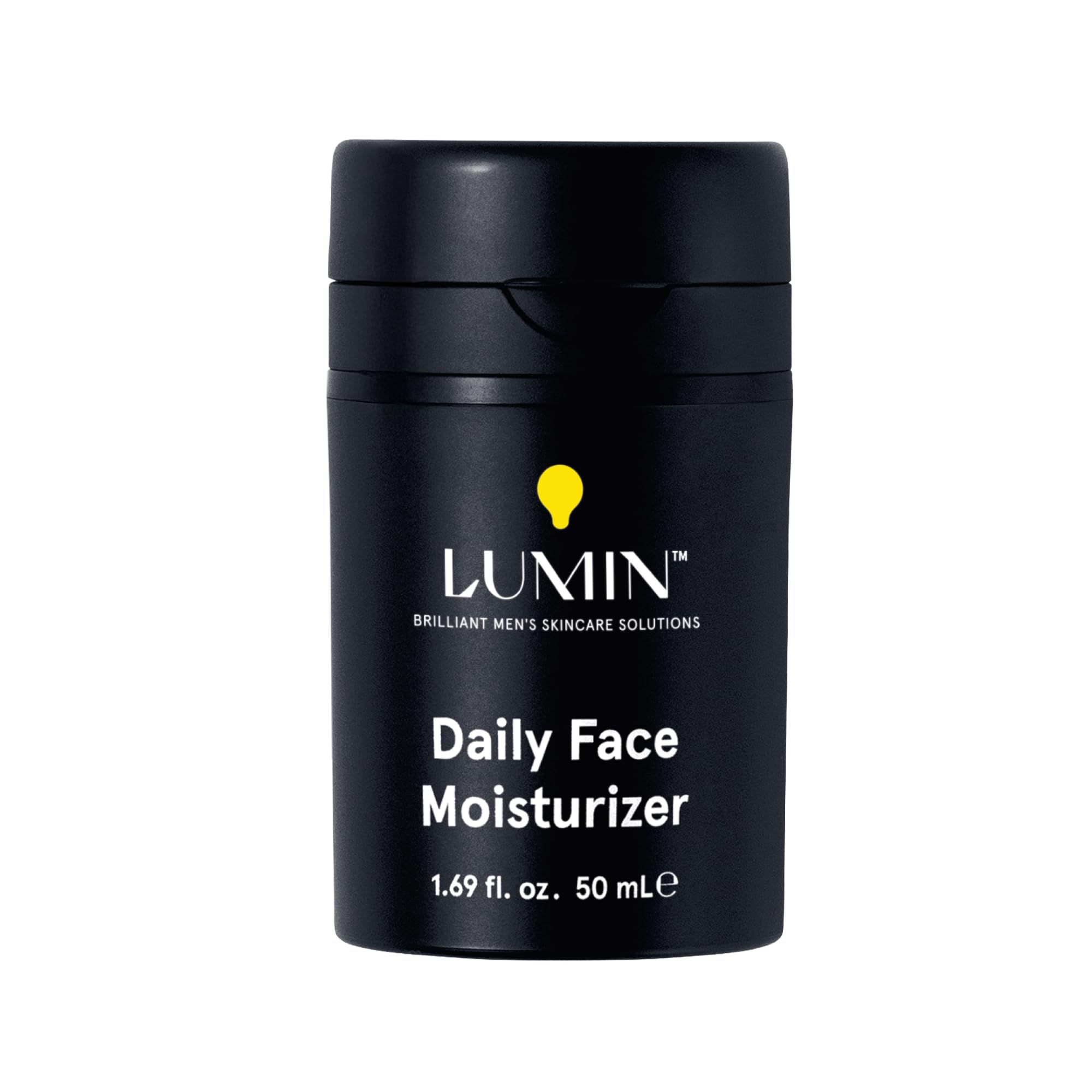 Lumin Daily Face Moisturizer bottle offers lightweight hydration for daily use.