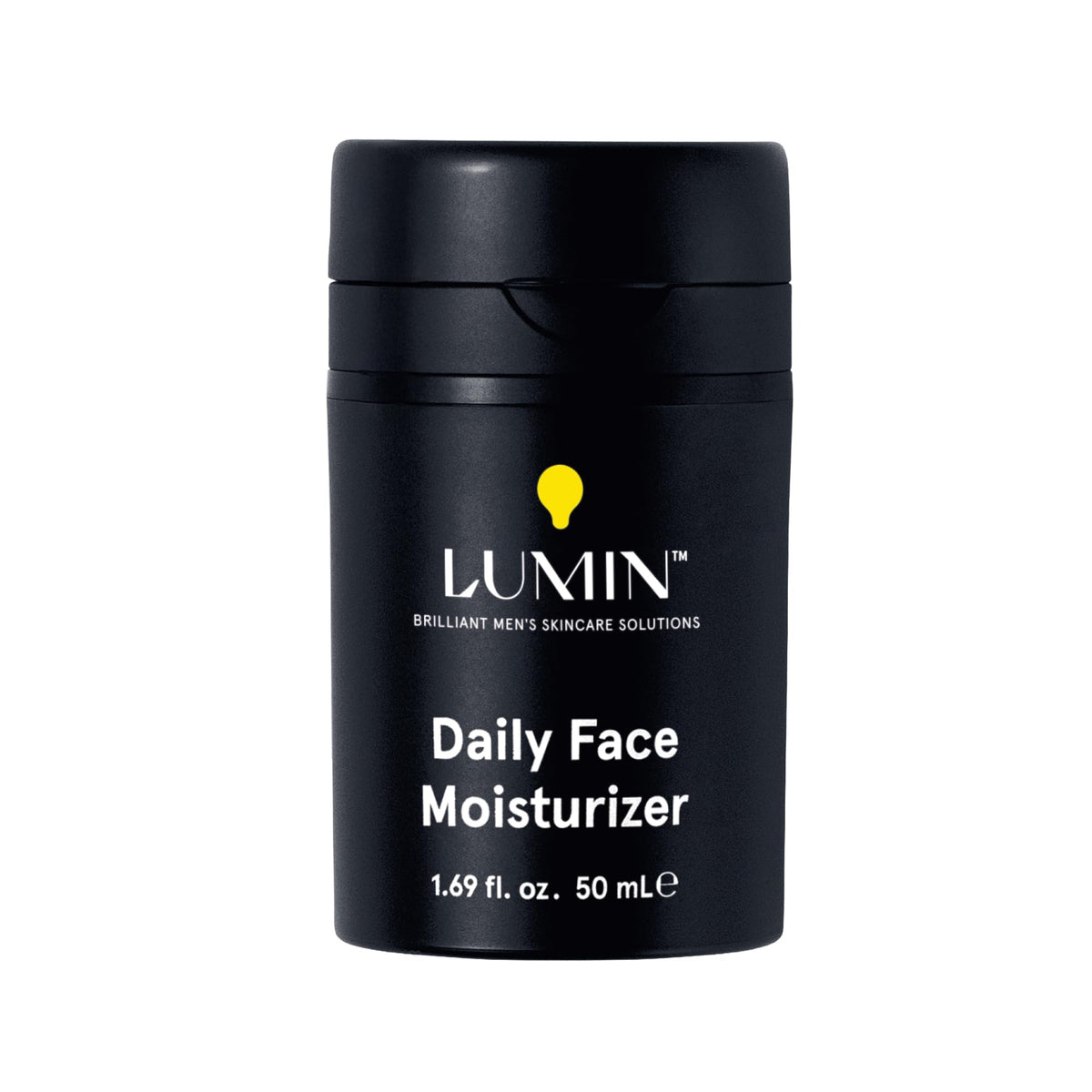 Lumin Daily Face Moisturizer bottle offers lightweight hydration for daily use.