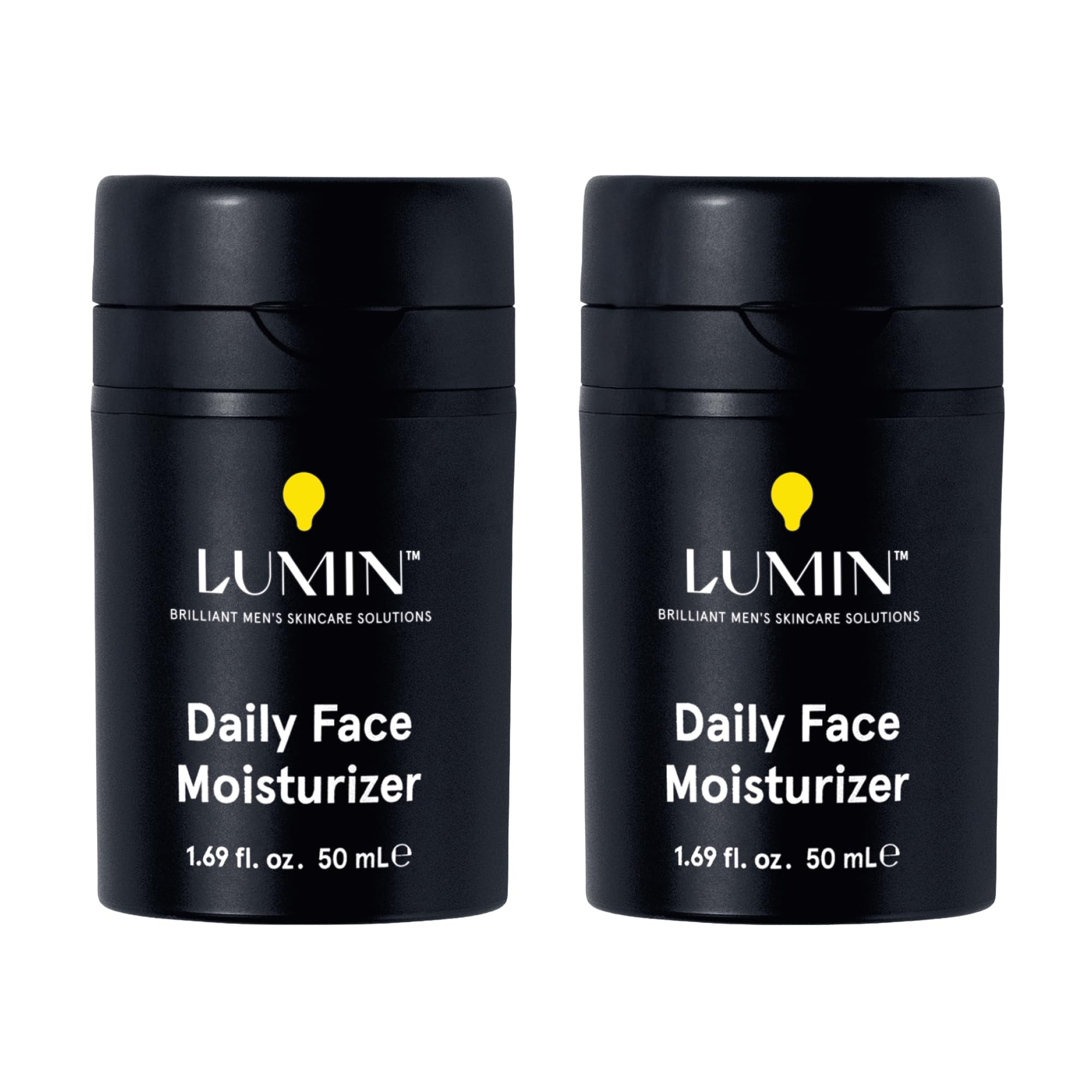 Lumin Daily Face Moisturizer for Men bottle pump showing lightweight hydration