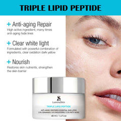 LuminaSkin ceramides cream pump illustrating easy daily application.