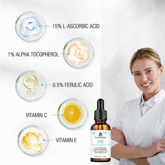 LuminaSkin Vitamin C serum dropper dispensing formula for easy application.