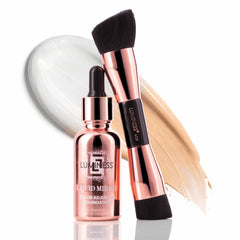 LUMINESS Liquid Mirage color-changing foundation bottle adapting to skin tone for a natural match