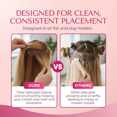 Lumoria ultra-thin extension tape visible and blends with hair