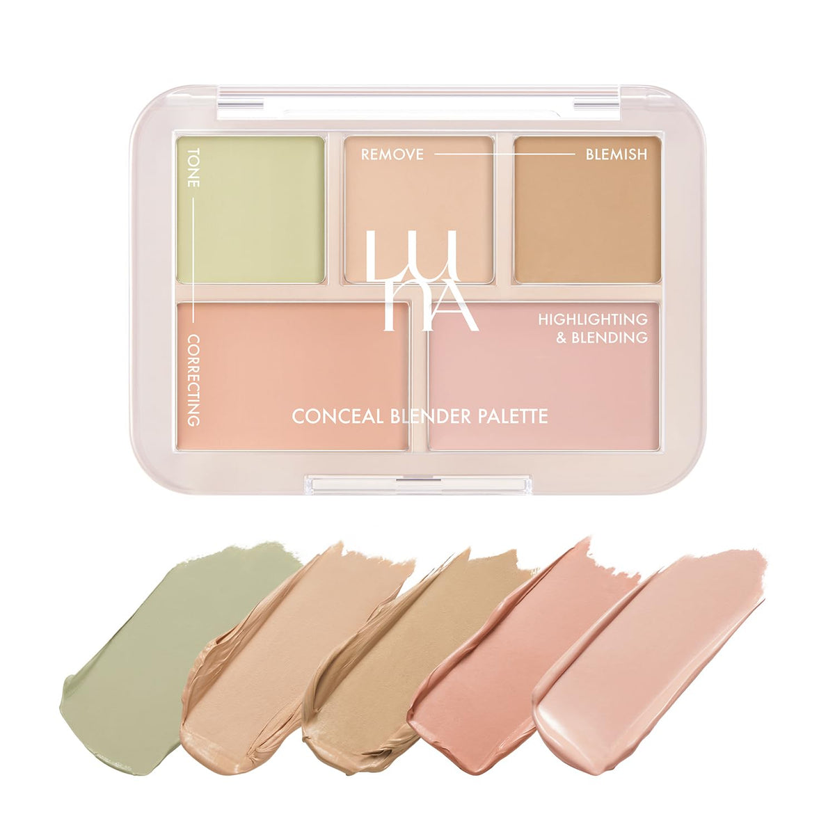 Luna Conceal Paleta 01 abierta para cobertura suave y tono uniforme.