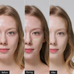 Luna Conceal Paleta 01 muestra vainilla para iluminar piel clara.