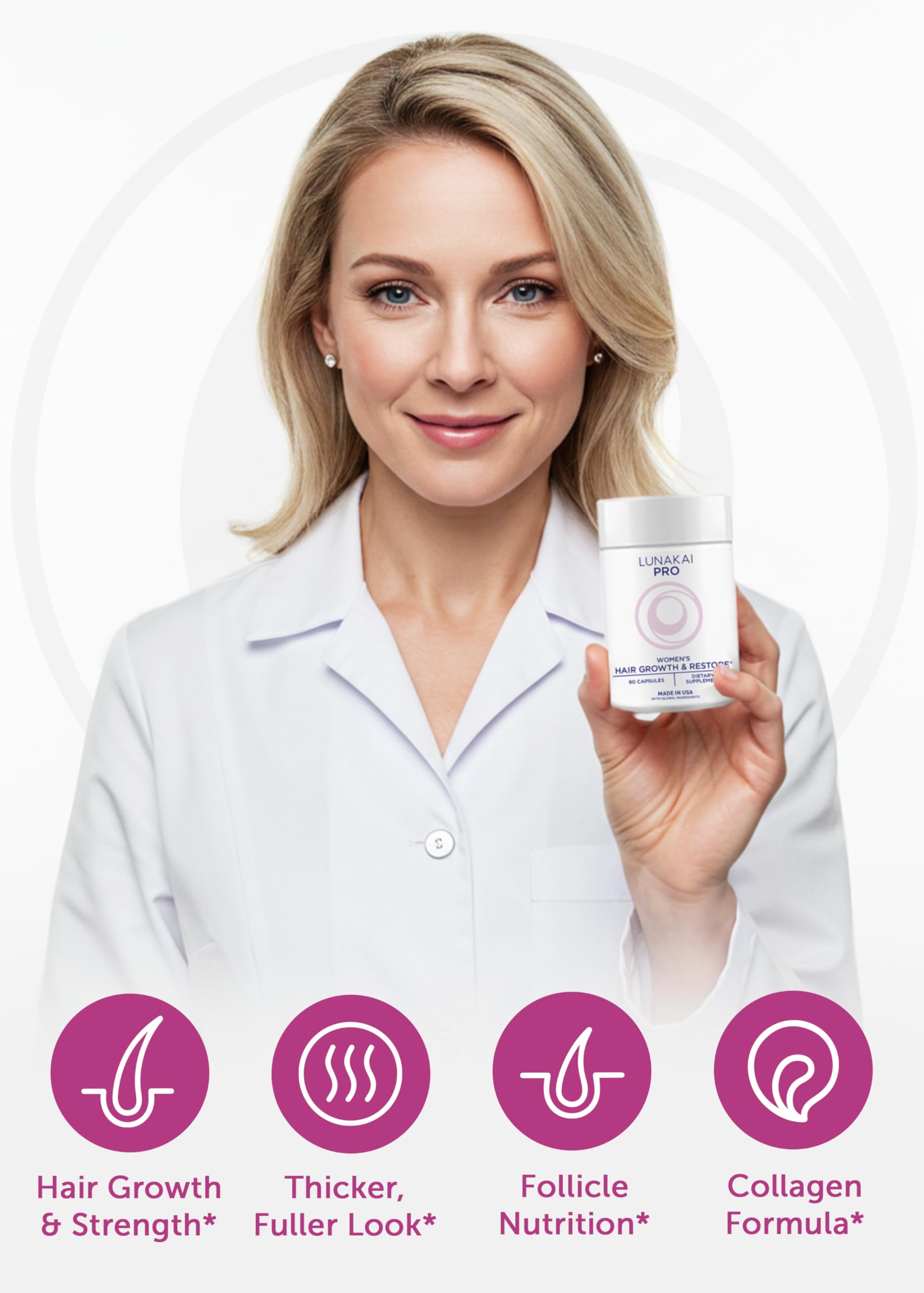 Lunakai PRO daily dosing guide shows easy 3 capsules per day