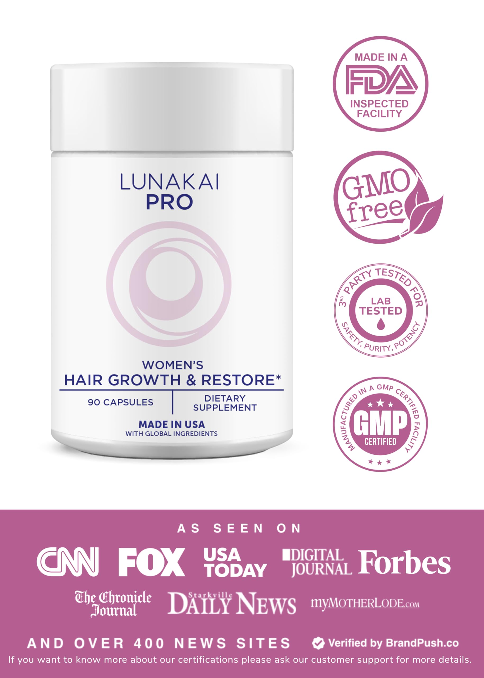 Lunakai PRO capsules close-up for daily hair nourishment and growth support