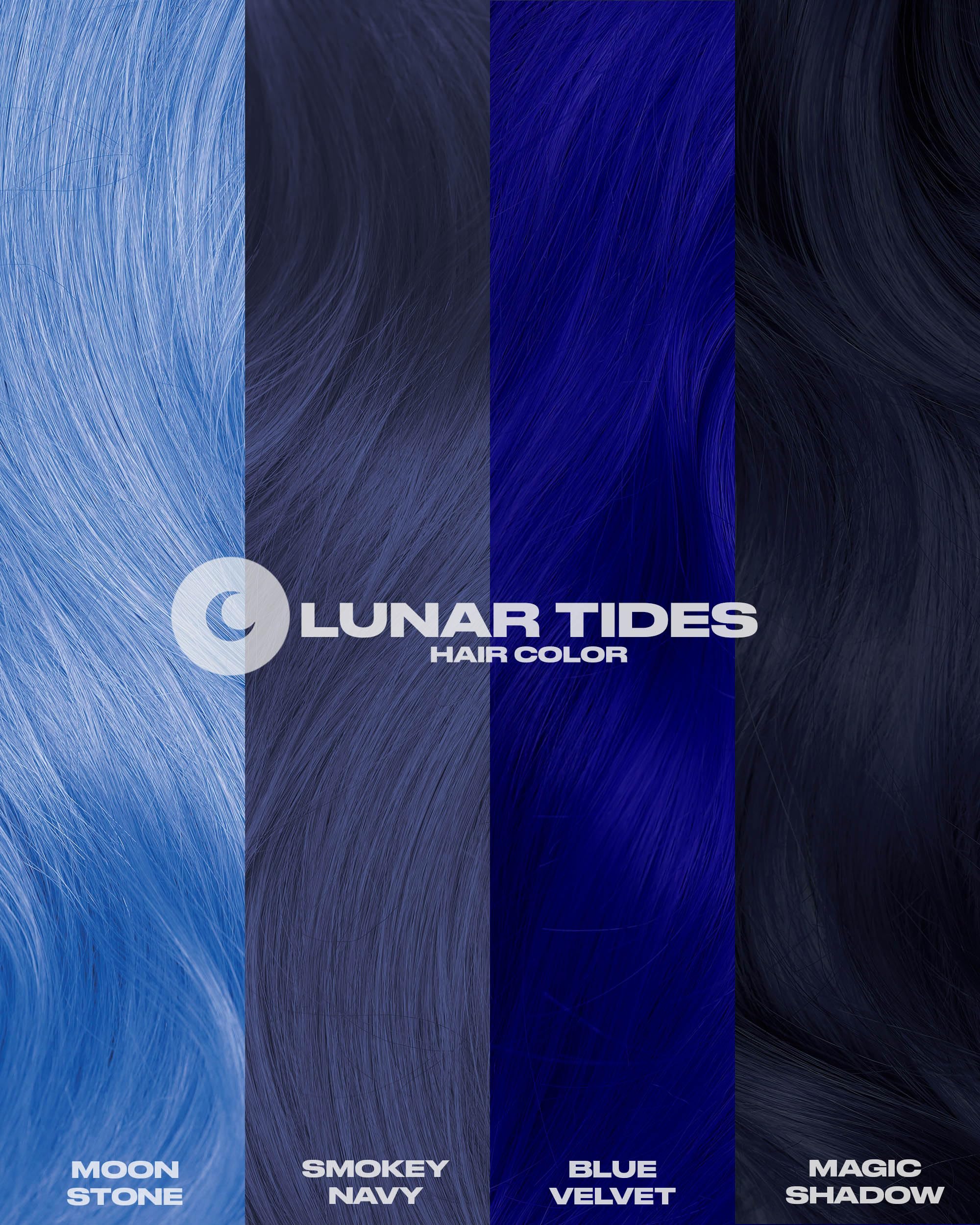Before and after with Lunar Tides Blue Velvet color transformation